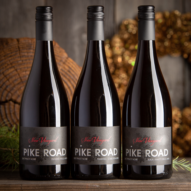 three bottles of pinot noir